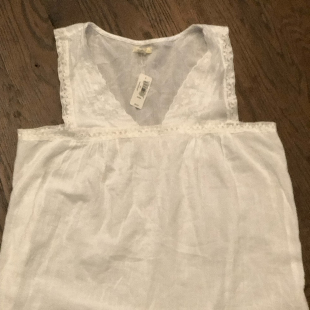 White linen bohemian tank